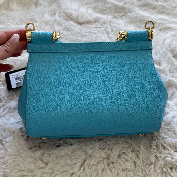 Dolce & Gabbana Small Miss Sicily Leather Satchel Sky Blue - Picture 7 of 14